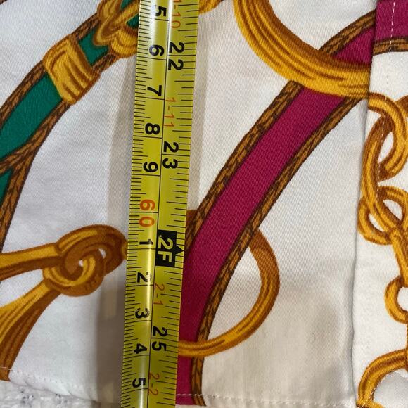 Lauren Ralph Lauren White Gold Chain Button Down Long Sleeve Top Size Large - Picture 10 of 10